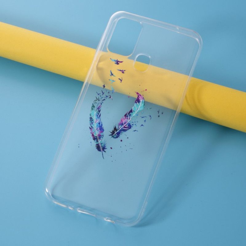 Kryt Samsung Galaxy M31 Průhledné Peří