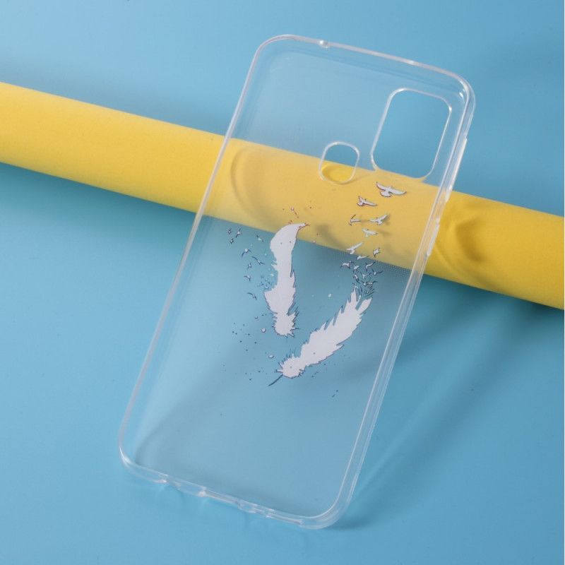 Kryt Samsung Galaxy M31 Průhledné Peří