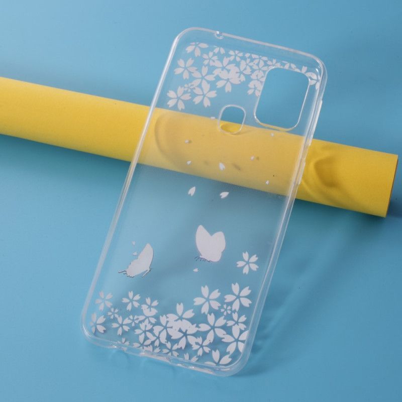 Kryt Samsung Galaxy M31 Průhlední Motýli A Květiny