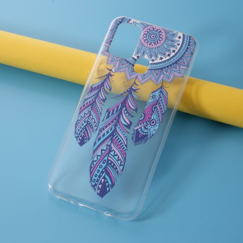 Kryt Samsung Galaxy M31 Průhledný Lapač Snů Modré Peří