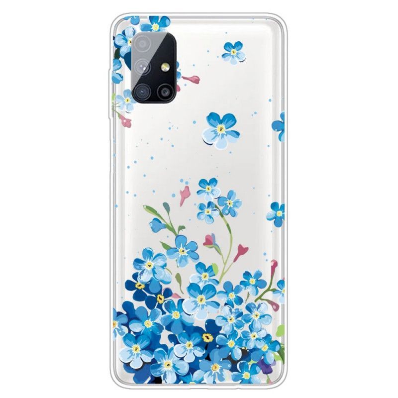 Kryt Samsung Galaxy M51 Modré Květy