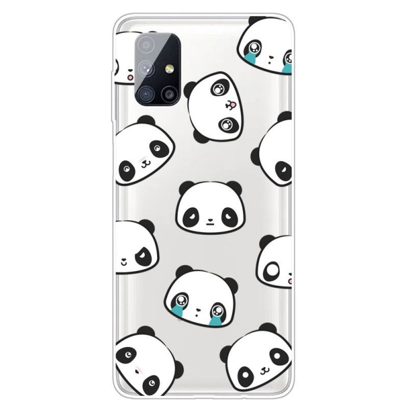 Kryt Samsung Galaxy M51 Transparentní Sentimentální Pandy