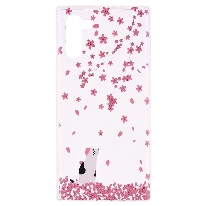 Kryt Samsung Galaxy Note 10 Okvětní Lístky A Kočka