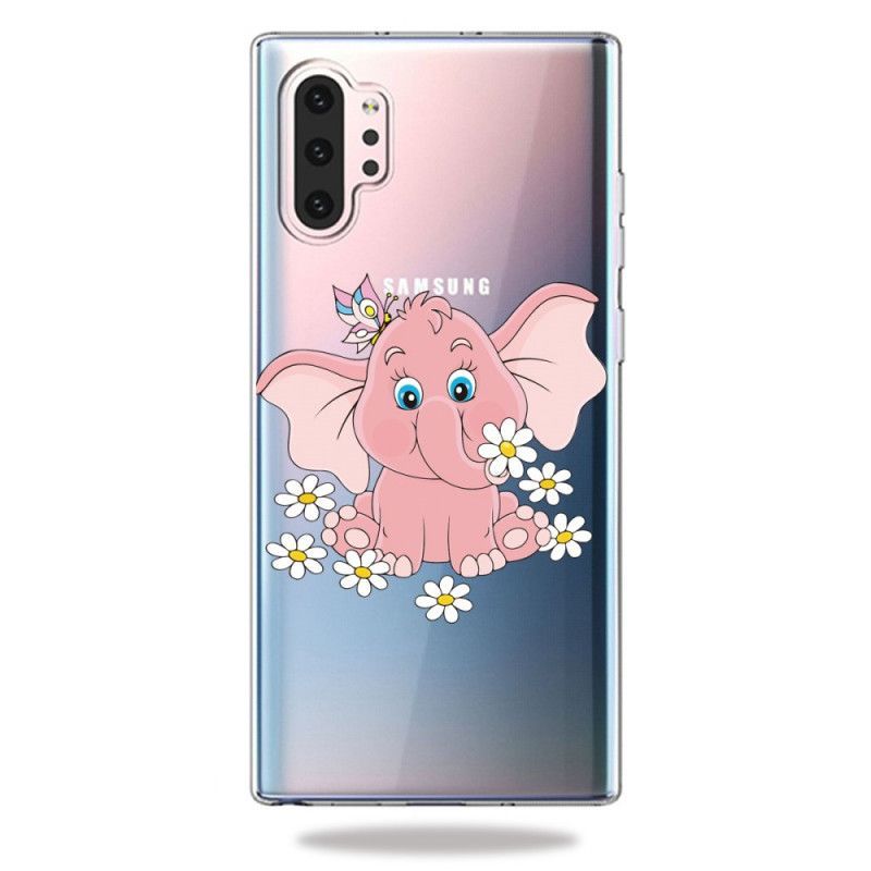 Kryt Samsung Galaxy Note 10 Plus Průhledný Růžový Slon