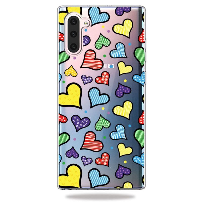 Kryt Samsung Galaxy Note 10 Vícebarevná Srdce