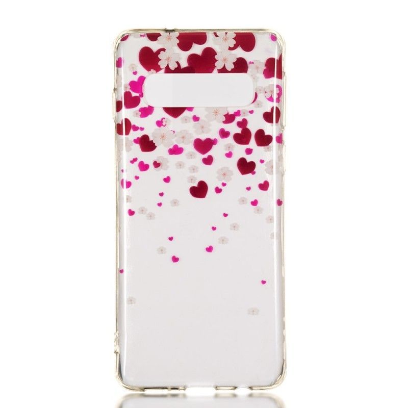 Kryt Samsung Galaxy S10 Déšť Srdcí