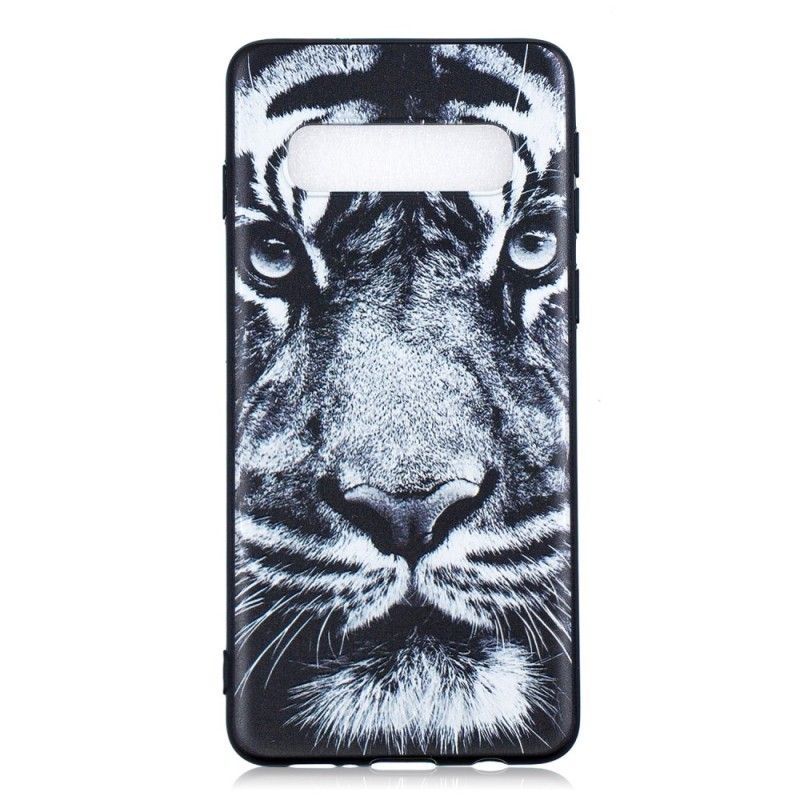 Kryt Samsung Galaxy S10 Plus Černý A Bílý Tygr