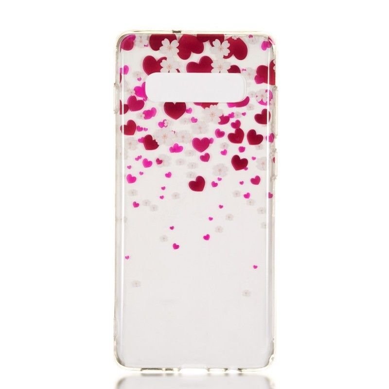 Kryt Samsung Galaxy S10 Plus Déšť Srdcí