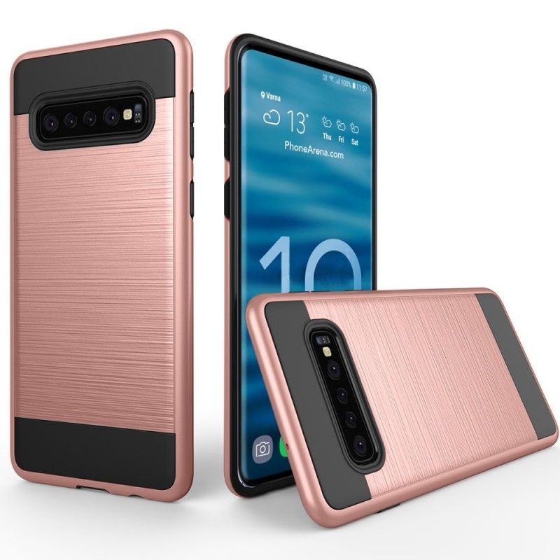 Kryt Samsung Galaxy S10 Plus Kartáčované Uhlíkové Vlákno