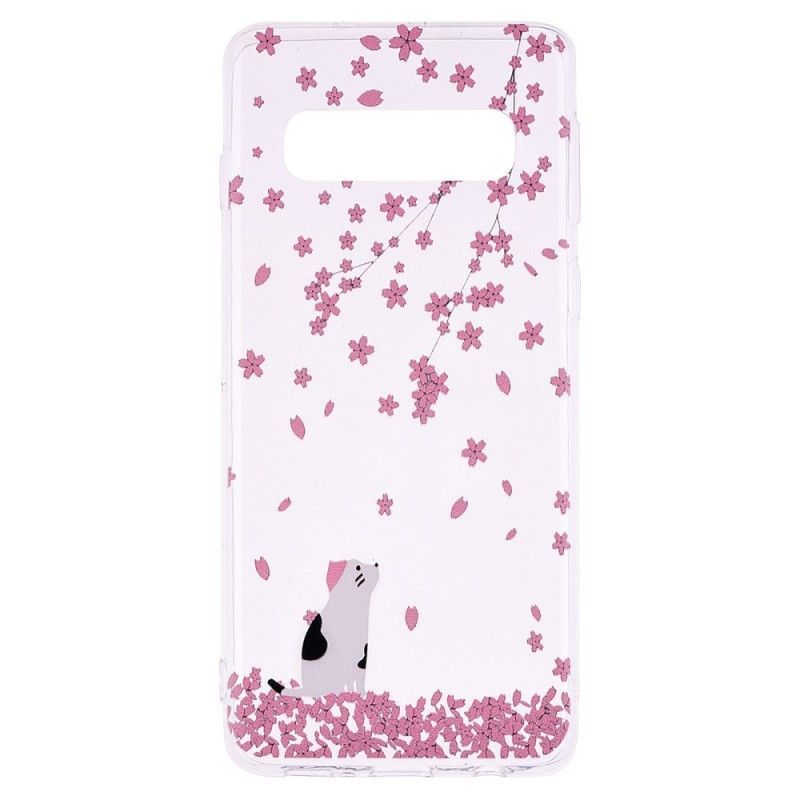 Kryt Samsung Galaxy S10 Plus Okvětní Lístky A Kočka