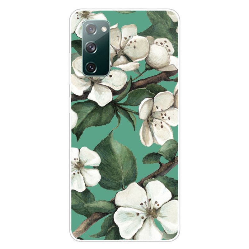 Kryt Samsung Galaxy S20 Fe Malované Bílé Květy