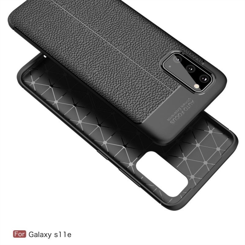 Kryt Samsung Galaxy S20 Litchi S Dvojitým Koženým Efektem