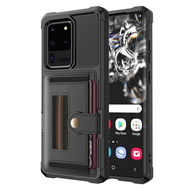 Kryt Samsung Galaxy S20 Ultra Držák Na Karty A Elastický Pásek