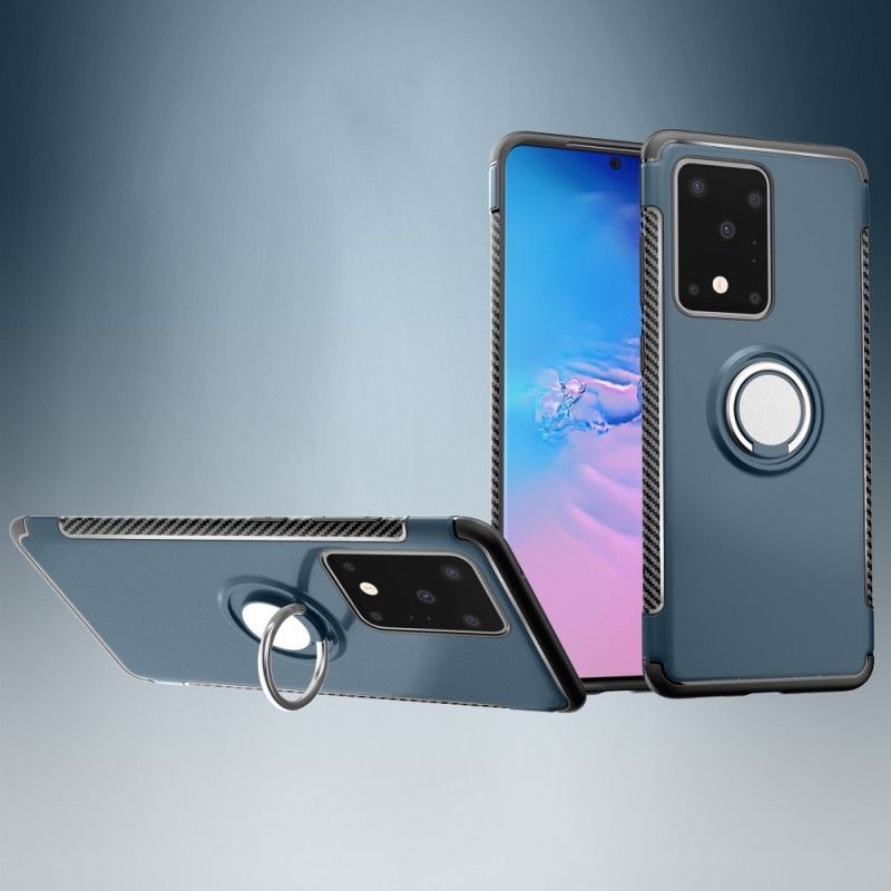 Kryt Samsung Galaxy S20 Ultra Kovové Prstencové Uhlíkové Vlákno