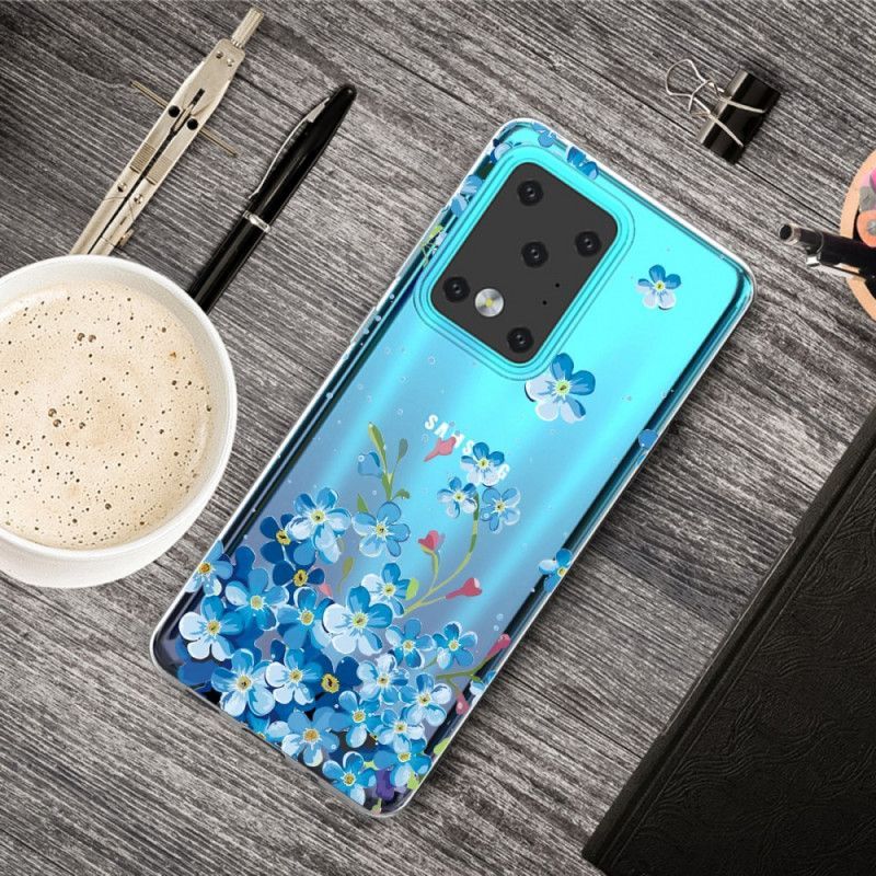 Kryt Samsung Galaxy S20 Ultra Modré Květy