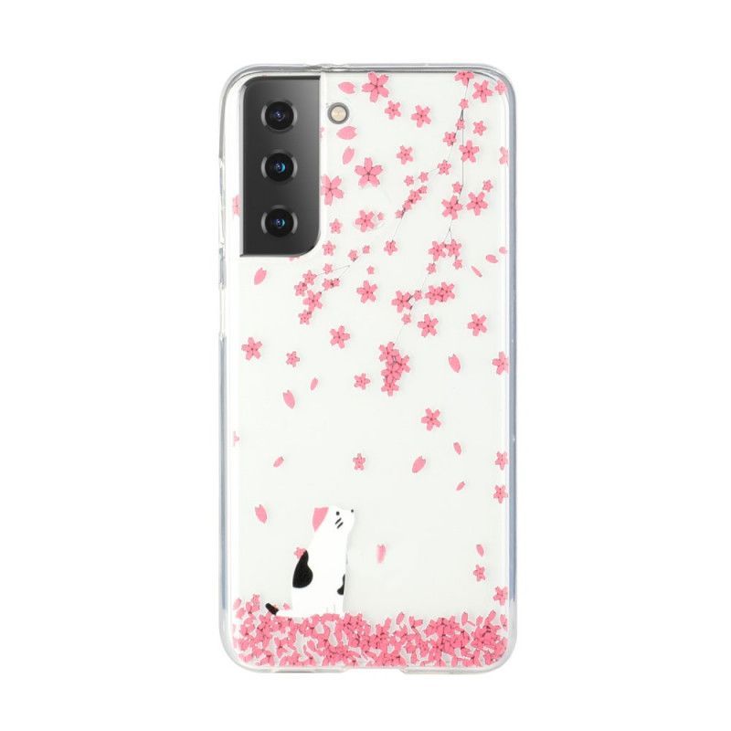 Kryt Samsung Galaxy S21 5g Okvětní Lístky A Kočka