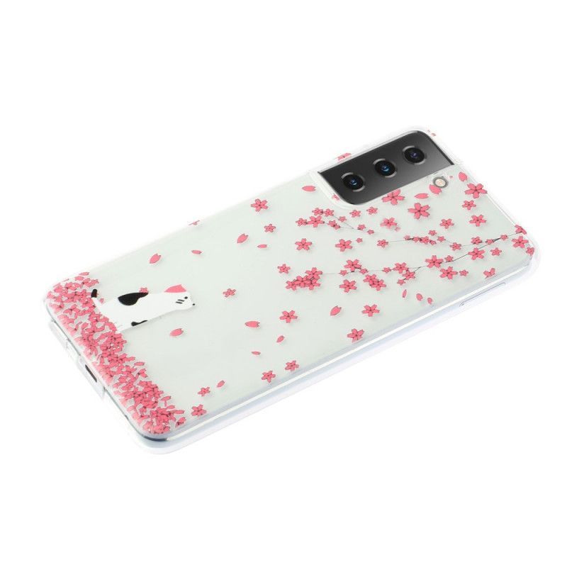 Kryt Samsung Galaxy S21 5g Okvětní Lístky A Kočka