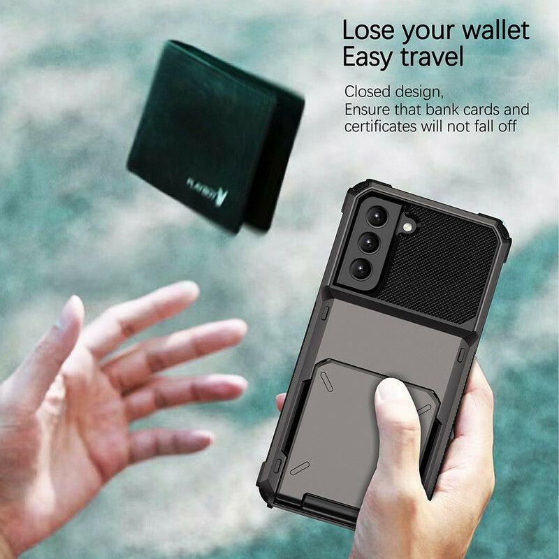 Kryt Samsung Galaxy S21 Fe Držák Na Karty Ve Stylu Překlopení