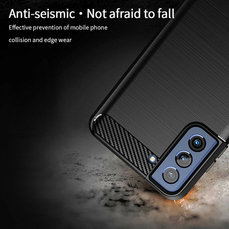 Kryt Samsung Galaxy S21 Fe Mofi Kartáčované Uhlíkové Vlákno