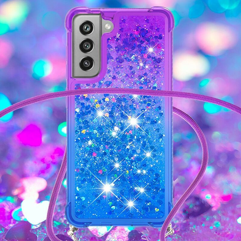 Kryt Samsung Galaxy S21 Fe Silikonové Flitry A Šňůrka