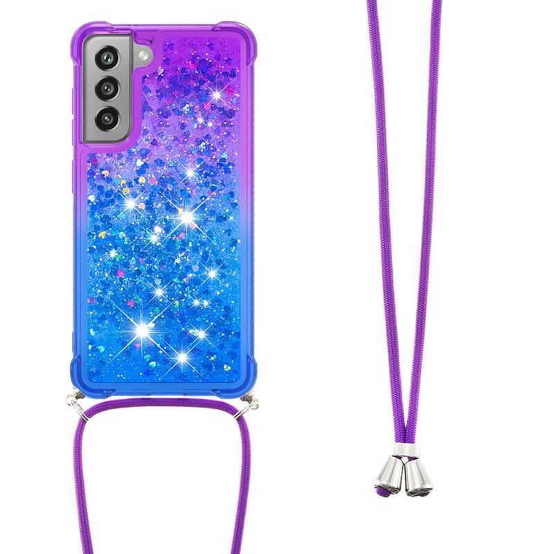 Kryt Samsung Galaxy S21 Fe Silikonové Flitry A Šňůrka