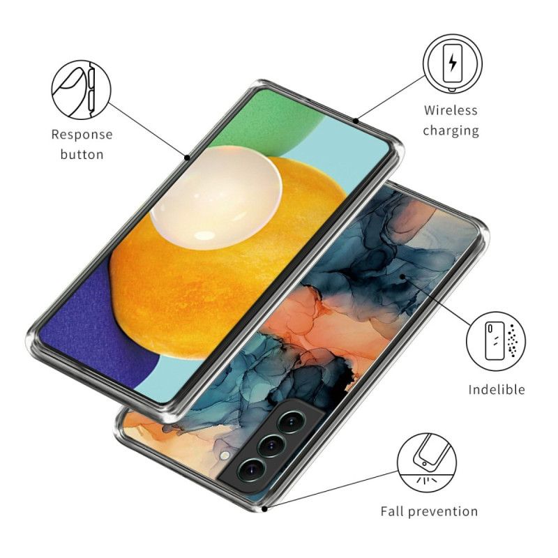 Kryt Samsung Galaxy S24 5g Oranžový Abstraktní Mramorový Vzor