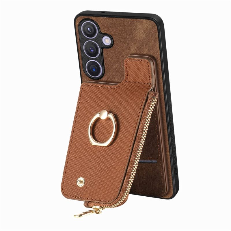 Kryt Samsung Galaxy S24 Plus 5g Kryty Na Mobil S Držákem Na Karty Na Zip A Stojánkem