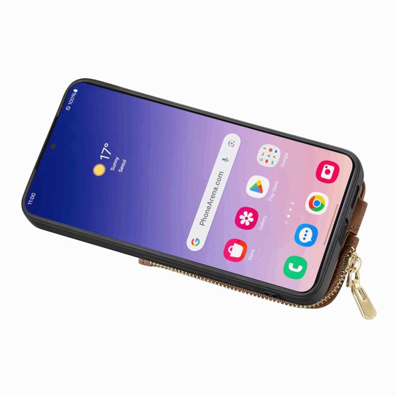 Kryt Samsung Galaxy S24 Plus 5g Kryty Na Mobil S Držákem Na Karty Na Zip A Stojánkem