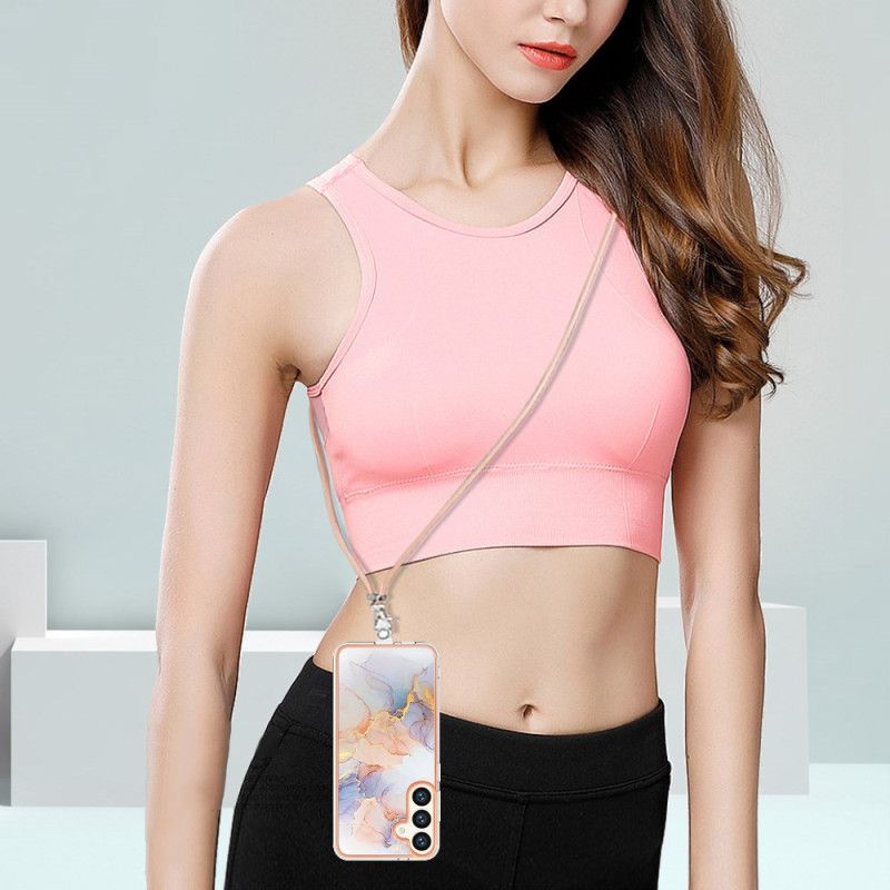Kryt Samsung Galaxy S24 Plus 5g Šňůrový Bílý Mramor Mléčné Dráhy
