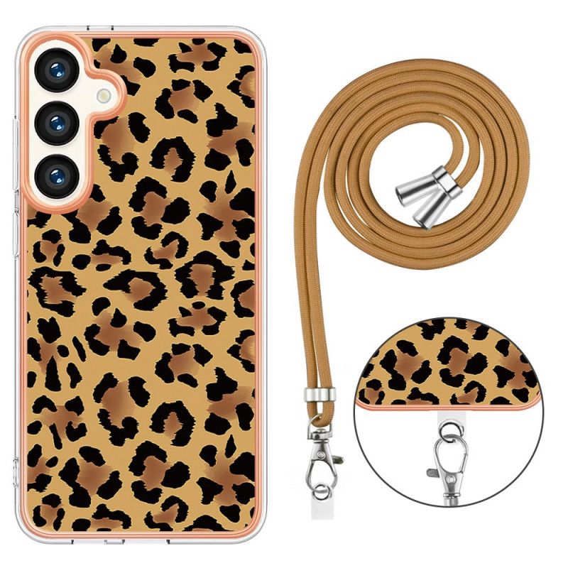 Kryt Samsung Galaxy S24 Plus 5g Stahovací Šňůrka Leopardí Potisk