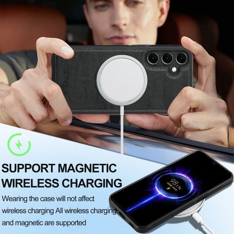 Kryt Samsung Galaxy S25 Fe Kryty Na Mobil Kožený Styl Kompatibilní S Magsafe