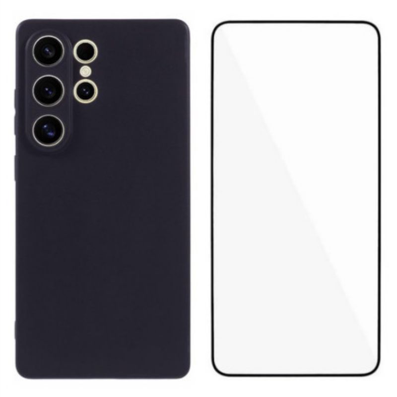 Kryt Samsung Galaxy S25 Ultra 5g Matný Silikon S Tvrzeným Sklem Chránič