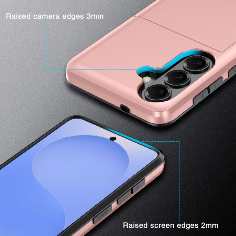 Kryt Samsung Galaxy S26 Plus Pouzdro Na Karty S Metalickým Efektem