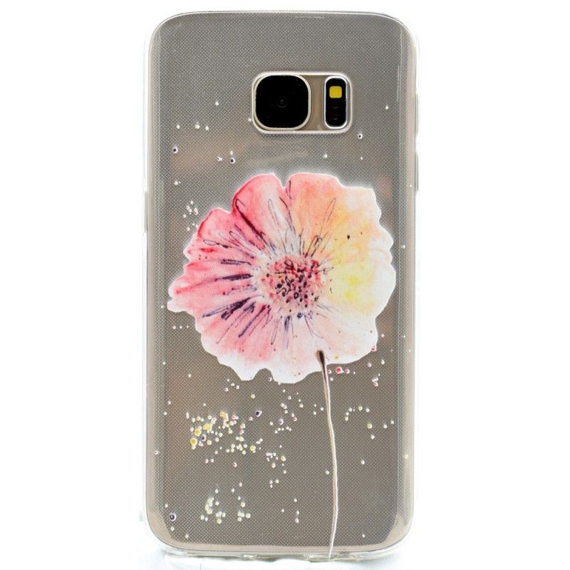 Kryt Samsung Galaxy S7 Akvarelový Mák Průhledný