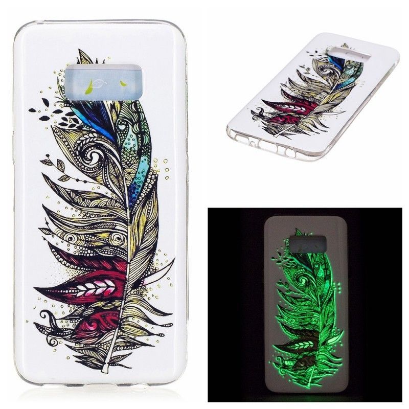 Kryt Samsung Galaxy S8 Fluoreskující Kmenové Peří
