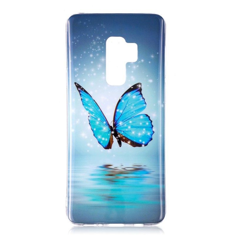 Kryt Samsung Galaxy S9 Fluorescenční Modrý Motýl