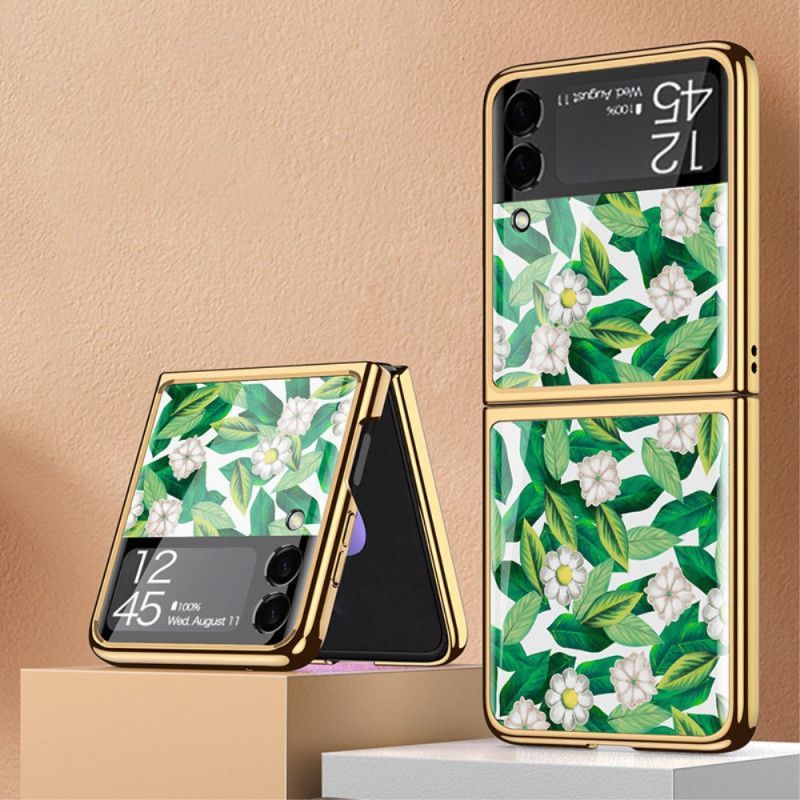 Kryt Samsung Galaxy Z Flip 3 5g Květy Z Tvrzeného Skla Gkk