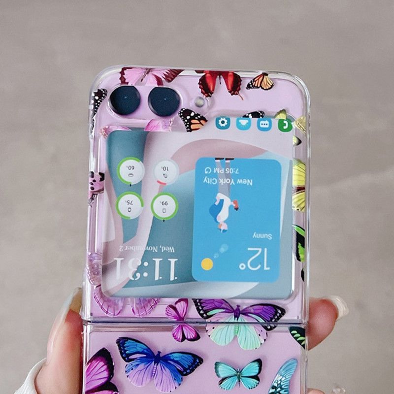 Kryt Samsung Galaxy Z Flip 5 Kryty Na Mobil Průhlední Barevní Motýli