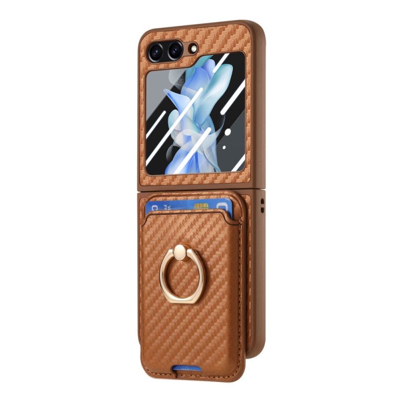 Kryt Samsung Galaxy Z Flip 7 Fe Pouzdro Na Karty S Uhlíkovými Vlákny