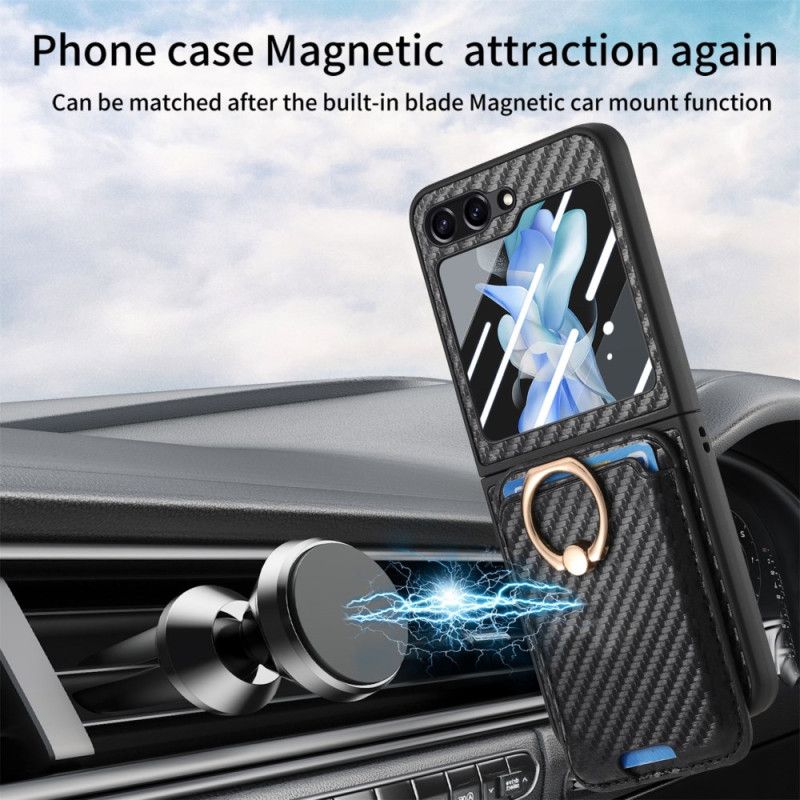 Kryt Samsung Galaxy Z Flip 7 Fe Pouzdro Na Karty S Uhlíkovými Vlákny