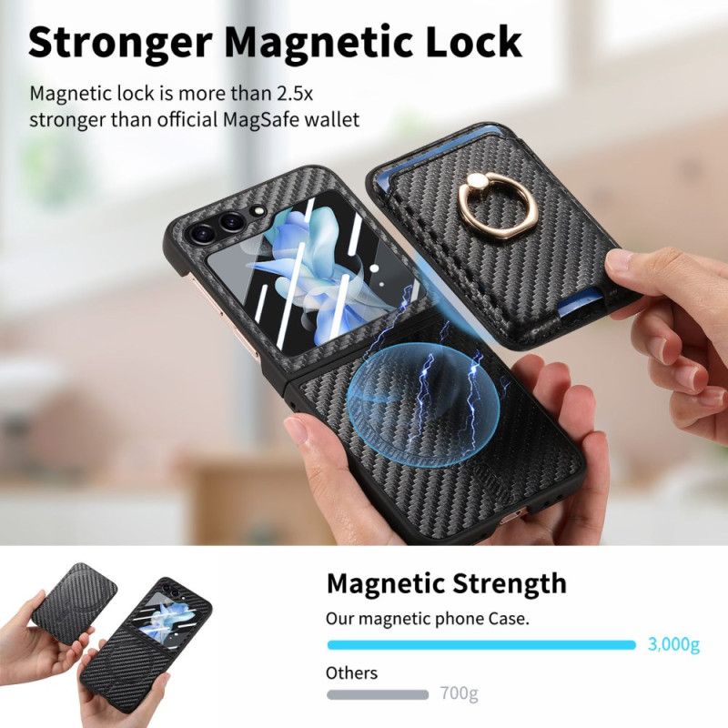 Kryt Samsung Galaxy Z Flip 7 Fe Pouzdro Na Karty S Uhlíkovými Vlákny