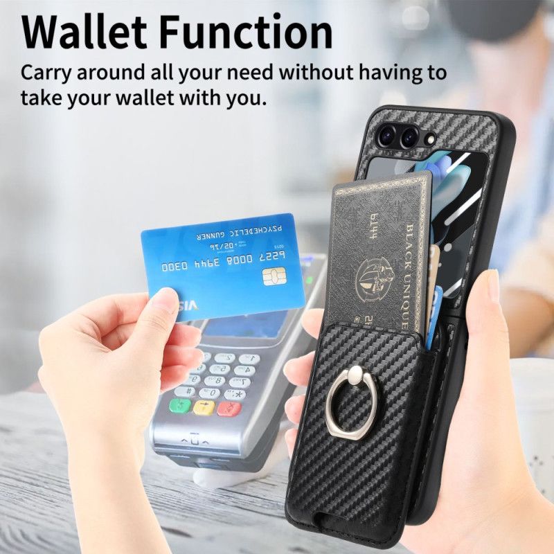 Kryt Samsung Galaxy Z Flip 7 Fe Pouzdro Na Karty S Uhlíkovými Vlákny