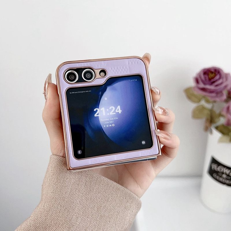 Kryt Samsung Galaxy Z Flip 7 Fe Prošívané Okraje S Kovovým Efektem