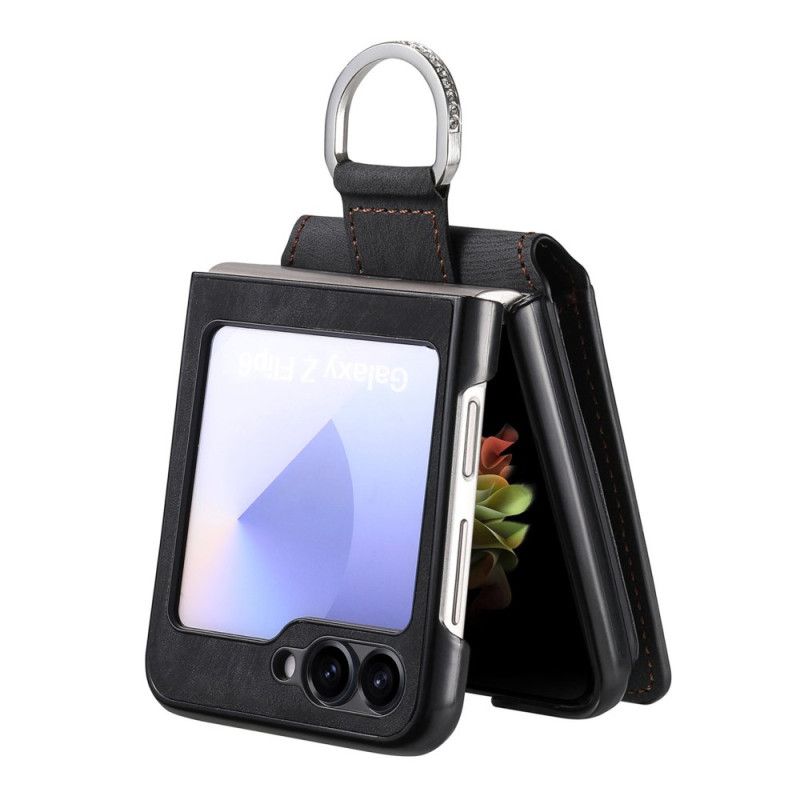 Kryt Samsung Galaxy Z Flip 7 Fe Semišový Efekt S Pouzdrem Na Karty