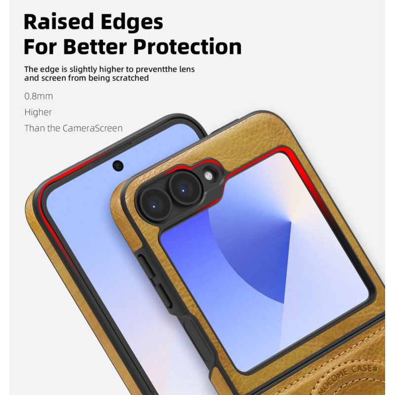 Kryt Samsung Galaxy Z Flip 7 Fe Stojan S Koženým Efektem Kompatibilní S Magsafe