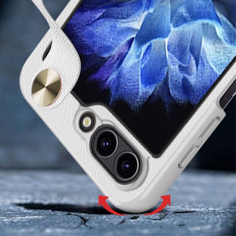 Kryt Samsung Galaxy Z Flip 7 Fe Ultratenký Kožený Řemínek Gkk