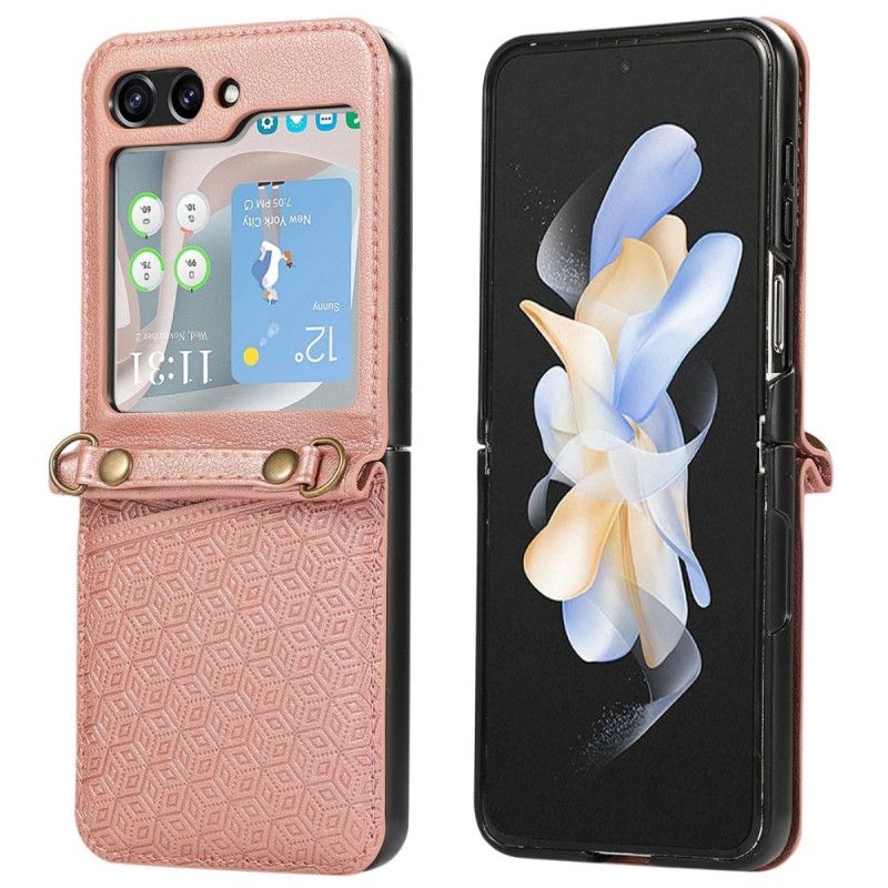 Kryt Samsung Galaxy Z Flip 7 Kryty Na Mobil Pouzdro Na Karty S Kosočtvercovým Designem