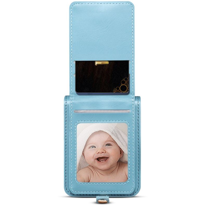 Kryt Samsung Galaxy Z Flip 7 Mramorový Držák Na Karty A Ramenní Popruh