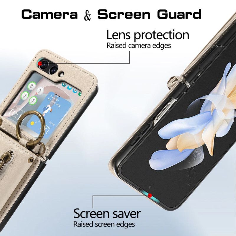 Kryt Samsung Galaxy Z Flip 7 Peněženka A Ramenní Popruh