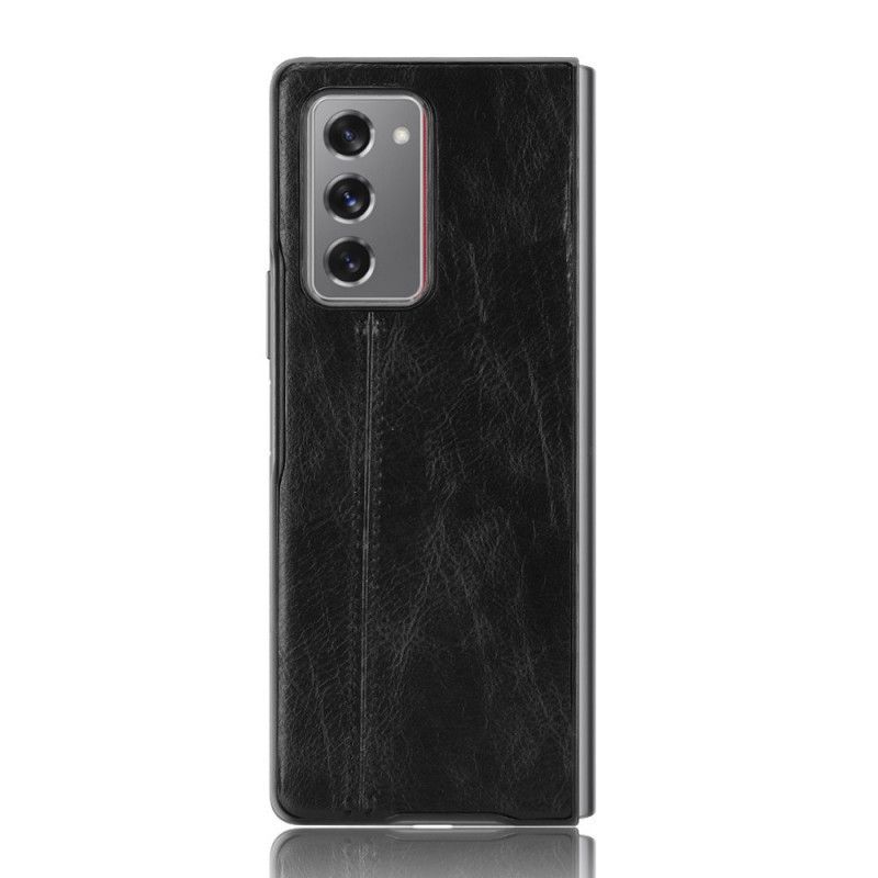 Kryt Samsung Galaxy Z Fold 2 Efekt Kůže Ve Švu